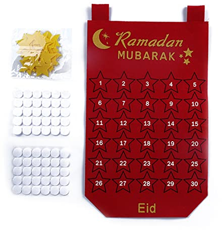 Eid Adventskalender 30 Tage Countdown Kalender Wandbehang Ornament Countdown Wandkalender