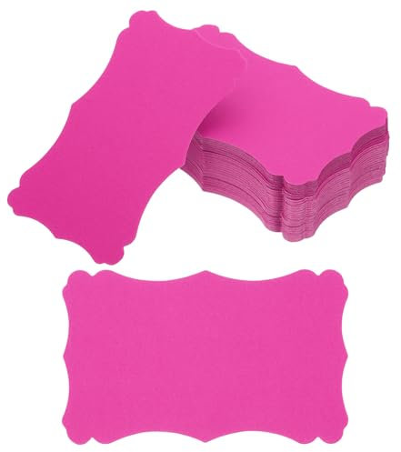 PATIKIL 3x5 Leere Papier Visitenkarten, 120er Pack Kleine Index-Flashkarten Wörter Nachricht Notizkarte Mini-Papiertags Spitze für DIY-Geschenk, Rosa