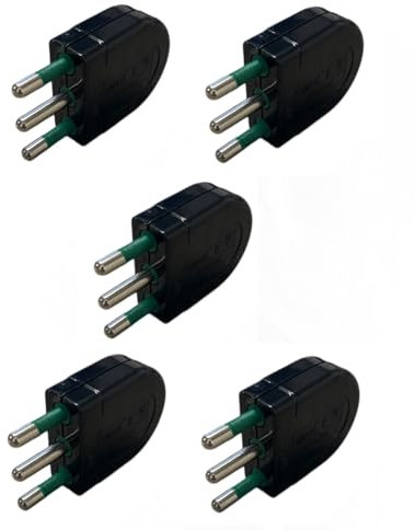 gloca 5x Spina Volante 16A 2P+T Nera Maschio Standard Italiano 250V