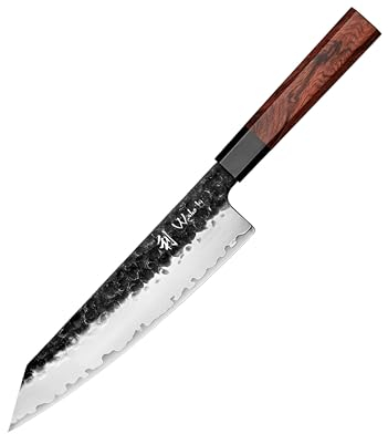 Wakoli Kensei Serie I Chefmesser I 21,5 cm Klinge aus 3-lagigem Verbundstahl I Griff aus Redwood und Büffelhorn I Präzise, scharf, langlebig, ergonomisch, Geschenkbox