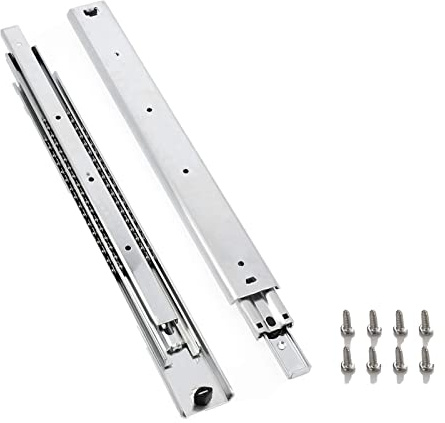 Full Extension Ball Bearing Drawer Slide Heavy Duty 500mm 1000mm 1200mm Drawer Runners Slides Rails Stainless Steel Rubber Bumper with Screws 120kg Bearing Capacity