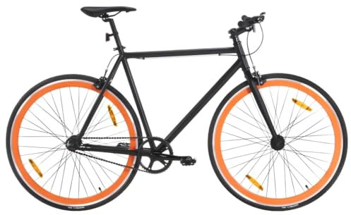CFODOJ Sportartikel-Fixed Gear Bike Black and Orange 700c 51cm