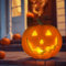 Halloween Deko Kürbis, Halloween Kürbis Deko mit LED Licht, Halloween Kürbis mit Gruselig Gesicht, Halloween Kürbis LED für Halloween Deko Outdoor, Halloween Deko Innen, Party Deko (B)