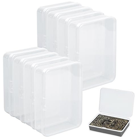 Gudalea 8 Stück Spielkarten Aufbewahrungsbox, Transparente Kunststoff Kartenbox, Leere Spielkartenbox für Perlen, Schmuck & Bastelzubehör, 10.5x7.6x2.5cm