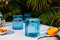 GoGiftid Verre à gin Bombay recyclé fabriqué à la main - Bleu saphir - 300 ml - Verre recyclé durable - Verres à cocktail et gin respectueux de l'environnement (bleu)