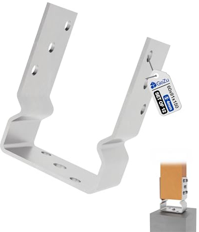GeZu Impex Support de poteau U 91 x 150 mm | Galvanisé à Chaud Platine bois pied Poteaux clôture
