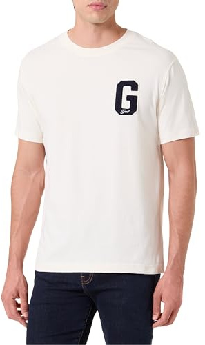 GANT Herren G Badge T-Shirt, Weiß, XXL EU