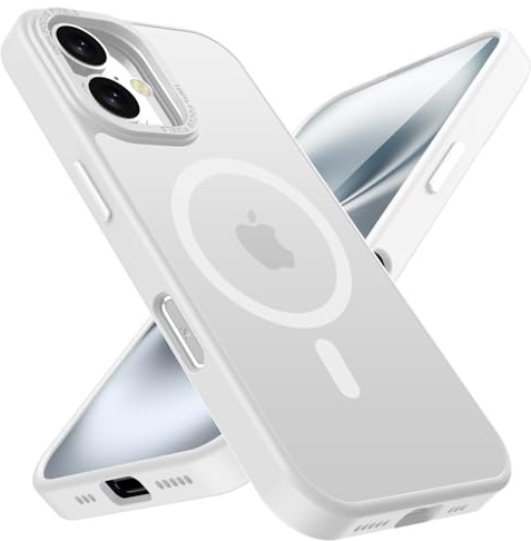 KPPIT for iPhone 16 case Compatible with MagSafe, Shockproof Drop Protection, Frosted Translucent Back Magnetic Phone Case for iphone 16,Transparent