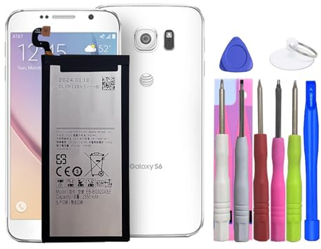 MUKUZI AKKU Compatible with Galaxy S6 SM-G920 Handy Smartphone Telefon (Replacement for EB-BG920ABE)