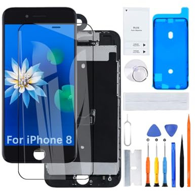 H&LYCYJ Display für iPhone 8 A1863 A1905 LCD Bildschirm Ersatz 3D Touch Full HD Touchscreen ID Digitizer Rahmen Montage，Waterproof Adhesive，Reparaturkits NEU