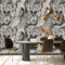 Tokenhigh Marble Textured Wallpaper, Non-Woven Modern Luxurious Wall Stickers, 9.2m x 0.53m Waterproof Embossed Wallpaper, 3D Wall Paper Roll for Living Room Kitchen TV Background (Black)