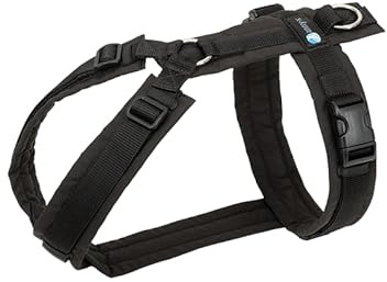 Anny-X Brustgeschirr Fun Schwarz-Schwarz | Hundegeschirr Größe S lang (Brustumfang 52-64 cm)