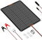 MHPOWOS 20W Solar Autobatterie Ladegerät, 12V Solar Batterie Erhaltungsladegerät, Tragbares Wasserdichtes Solar Panel Erhaltungsladekit für Auto Automobil Motorrad Marine Schneemobil Wasserfahrzeug