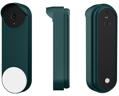 Krujecnt Silicone Cover Compatible With Nest Doorbell (Battery), Weather Resistant Waterproof Protective Silicone Doorbell Skin Case, Professional Designed For Smart Bell, Avoid Drilling