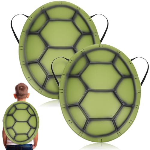 VICASKY Halloween Kostüm Schildkröte Schildkröten Schildkrötenpanzer 2 Stücke Requisiten für Kinder Rucksack Eva Panzer Schildkrötenkissen Zum Anziehen Kissen Role Play Kuscheltier Bandeau