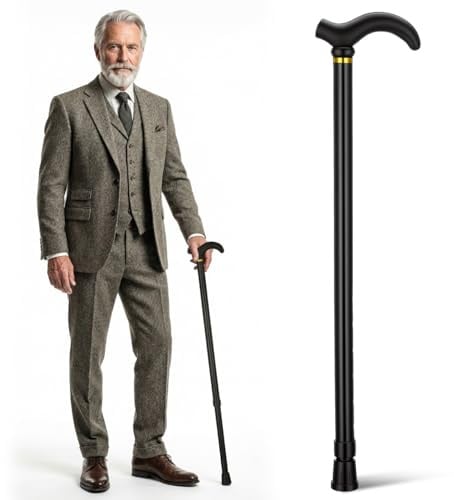 MUCKLILY Verstellbarer Gehstock Aus Aluminium Leichter Spazierstock Für Senioren Mit Ergonomischem Anti-Rutsch-Griff Zweiteiliges Design Für Kompakte Aufbewahrung Alltag Und Wandern