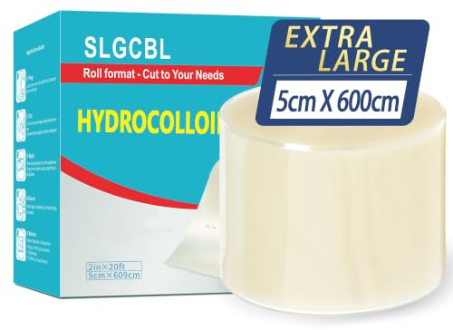 Hydrokolloid Pflaster Rolle, 5cm x 600cm Extra Groß Hydrokolloid Pflaster