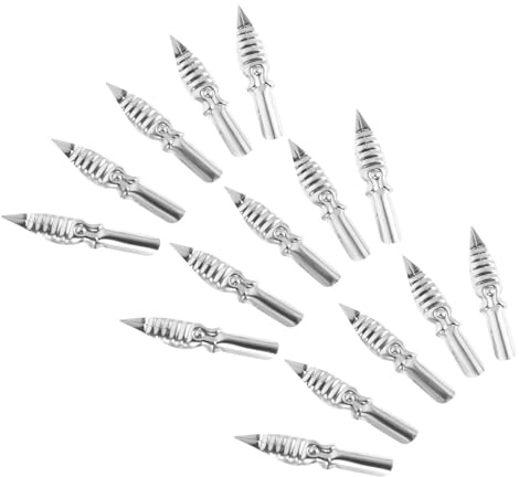 HIAKDOFT 15pcs Calligraphy Dip Pen Replacement Nibs Metal Fountain Pen Drawing Tips with Oblique Design for Artists Illustrators Precise Ink Control and Easy Nib Swaps