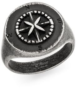 s.Oliver Herren Schmuck – Halskette, Armband und Ring im Kompassdesign mit Edelstahldetails – Klassisch, Zeitlos und Maskulin – Perfekte Geschenkidee