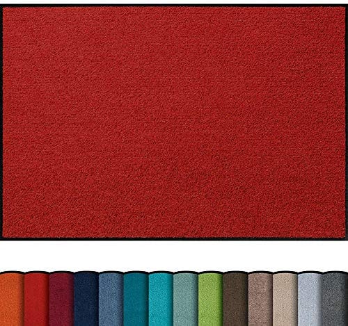 Erwin Müller Fußmatte Mainz, Schmutzfangmatte, Sauberlaufmatte uni rot Größe 115x175 cm - rutschfest, pflegeleicht, für Fußbodenheizung geeignet (weitere Farben, Größen)