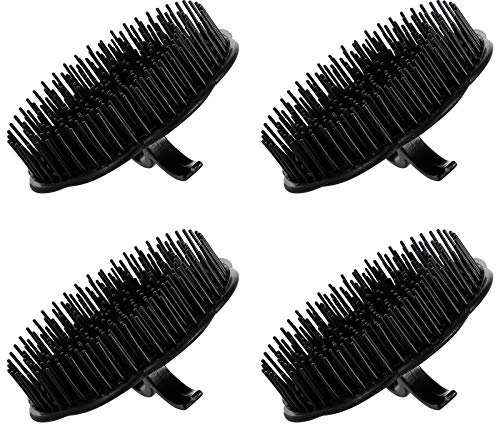 Frcolor Shampoo Bürste Kopfhaut Dusche Massagebürste Massagekamm 4 Stück (Schwarz)
