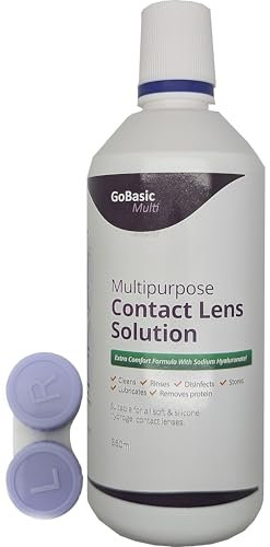 GoBasic Multi Purpose Contact Lens Solution for Soft Lenses Effective Cleaning Better Value (360ml / 6 Weeks Supply)
