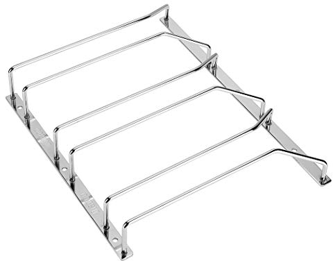 Dianoo Weinglashalter für Unterschrank, zum Aufhängen, Halterung für Stielgläser, mit Schrauben, verchromt, 24 cm, 3 Reihen