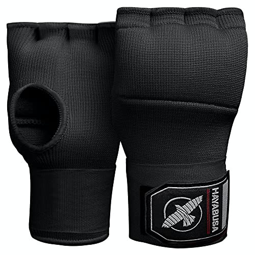 Hayabusa Quick Gel Handwraps - Schwarz XL für MMA, Boxen, Muay Thai, Kickboxen, Krav Maga