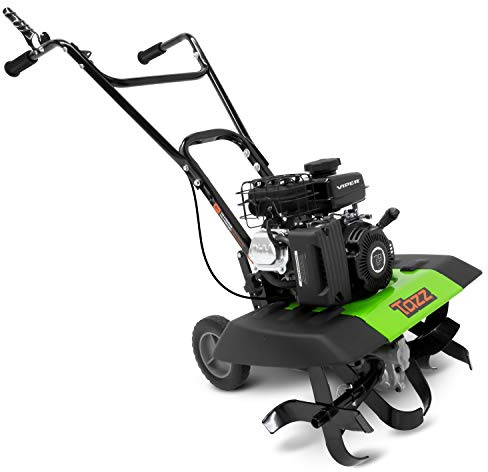 Tazz 35310 Motoculteur/cultivateur à dents avant 2 en 1, moteur Viper 79 cc, transmission par engrenages, dents en acier forgé, plusieurs largeurs de labour de 27,9 cm, 40,6 cm et 53,3 cm, boucliers