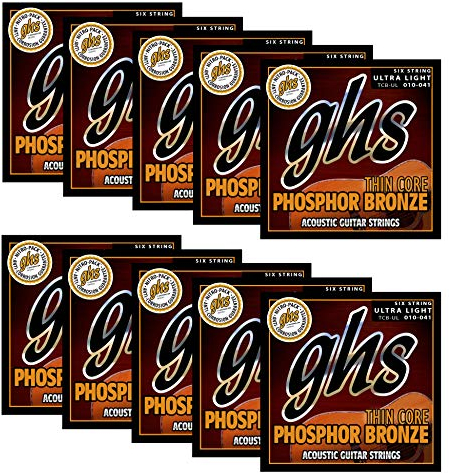 GHS Strings GHS Thin Core Phosphor Bronze 10 Sets Ultra Light (011-041) Akustikgitarrensaiten (TCB-UL-10)