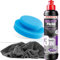 detailmate Handpolitur Auto Set - Menzerna Medium Cut Politur One-Step-Polish 3 in 1, 250ml + Made in Germany Polierschwamm Ø130mm + ultraflausch Mikrofaser Poliertuch 550GSM + 1 Schutzhandschuh
