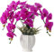 LESING Fiori Artificiali, Orchidea Finta in Vaso Bianco per Decorazione Domestica e Interna (Stile 4)