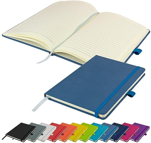 A5-Notizbuch neu liniert Hardcover-Tagebuch Notizblock Notizen Tagebuch (hellblau)