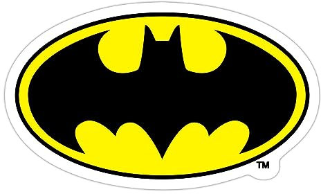 Spreadshirt DC Comics Batman Original Logo Sticker Aufkleber, 10 x 10 cm, Mattweiß