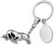 SILBERKANNE Porte-clés exclusif Taureau, taureau et bourse 11 x 3,5 x 1,2 cm. Plaqué argent haut de gamme Prêt à offrir avec emballage cadeau chic