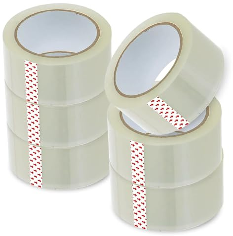 G4GADGET 6 Pack of 66 Meter Clear Box Packing Tape Strong Quality Tapes 48mm x 66m