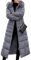 Onsoyours Damen Winterjacke Lange Daunenjacke Steppjacke Wintermantel Parka Jacke Outwear Frauen Winter Warm Daunenmantel mit Pelzkragen A Grau XXL