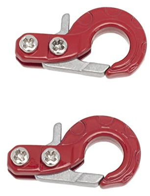 KEEDA RC Crawler Metal Winch Hooks, Trailer Towing Hook Accessories for 1/10 RC Car Axial SCX10 Tamiya RC4WD D90 D110 TF2 TRX4 (Red)