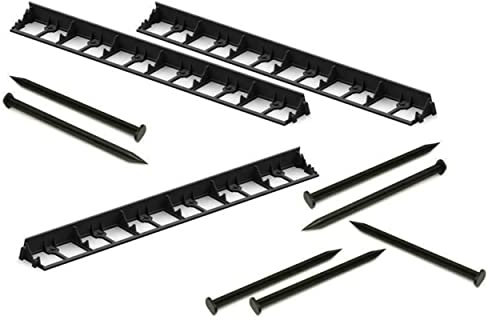 Lawn Edging and Garden Border with Heavy-Duty Pegs, 5m / 45mm high, Flexible Easy Install Gardening Edge for Flowerbeds, Vegetable Gardens, and Landscaping, Cut to Fit Sizing