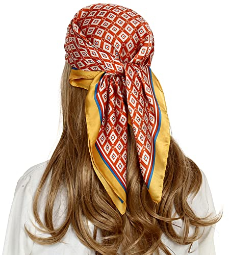 Seidentuch Damen Kopftuch Sommer Bandana Schals & Tücher Halstücher Haarschal Quadrates Bedrucktes 70x70cm