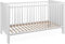 Homestyle4u 2119, Babybett 70x140 Weiß mit Lattenrost Umbaubar Gitterbett Kinderbett Höhenverstellbar Holz Weiß