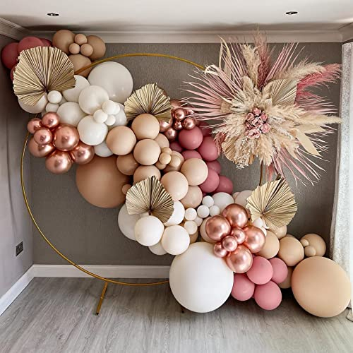 Luftballon Girlande Rosa, 138 Stück Vintage Rosa Luftballon Girlande Set mit Roségold Luftballons Boho Party Dekoration für Mädchen Geburtstag, Baby Shower, Verlobung, Hochzeit, Babyparty Dekoration