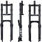 LHHL Snow Beach Bike Suspension Fork 20 Inch 4.0 Tire Fat Air Forks Travel 140mm, 1-1/8inch Steerer Bike Forks Spread 135mm Double Shoulder Shock Absorbing Front Fork QR Manual Lockout