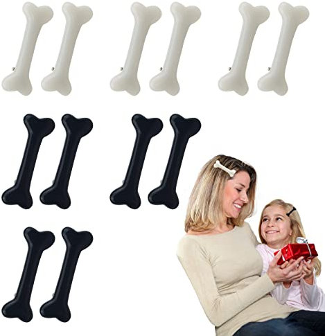 Haarklammern mit Hundeknochen, dekorative Seitenband-Clips für Weihnachten, Halloween, Cosplay, Kostüm, Alligator-Haarspangen, 12 Stück