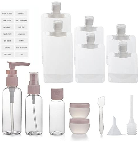 15 Pcs Travel Bottles for Toiletries, Travel Bottles Set, Refillable Empty Containers for Camping, Swimming, Vacation.