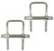 Boulons carrés en U M10 x 80 x 70 mm en acier inoxydable 304 avec écrous hexagonaux, plaque de cadre, rondelles rondes (2 pièces)