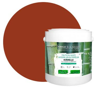 BOX DECO COULEURS Peinture naturelle écologique intérieur extérieur aspect mat Natura - 2.5L, Rouille