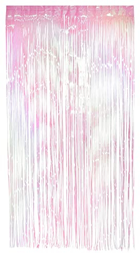Boland - Folienvorhang irisierend, 200 x 100 cm, glänzende Partydeko für Silvester, Hochzeit oder Geburtstag, Dekoration, Lametta Vorhang
