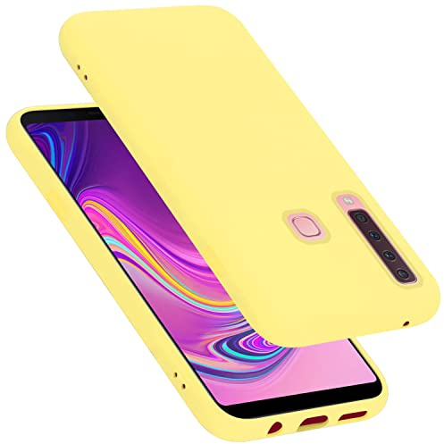 Cadorabo Hülle kompatibel mit Samsung Galaxy A9 2018 Hülle Silikon Handyhülle für Galaxy A9 2018 Case aus flüssigem Silikon- Kratzfeste und stoßfeste dünne TPU Schutzhülle - Liquid GELB
