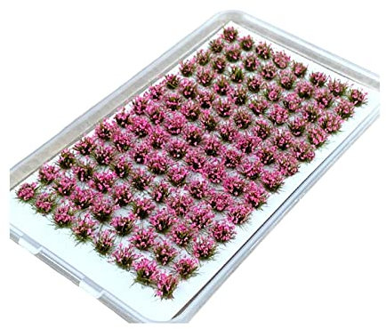 Ronyme Miniatur Blumen Cluster Grasbüschel Diorama Layout Eisenbahn Landschaft Eisenbahn Dekoration, Rosa